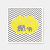 Modern Elephant Chevron Geel Grijs Baby shower Servetten (Voorkant)