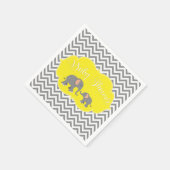 Modern Elephant Chevron Geel Grijs Baby shower Servetten (Hoek)