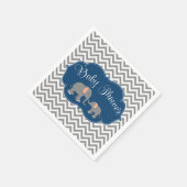 Modern Elephant Chevron Navy blauw grijs Baby show Servet (Hoek)