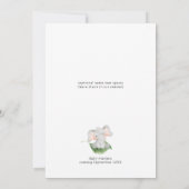 Modern Elephant Floral Script Baby shower Kaart (Achterkant)