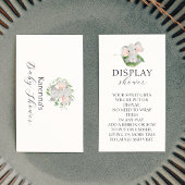 Modern Elephant Greenery Baby Display Shower Informatiekaartje