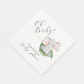 Modern Elephant Greenery Oh Baby shower Servet (Hoek)