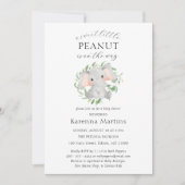 Modern Elephant Greenery Sweet Little Baby shower Kaart (Voorkant)