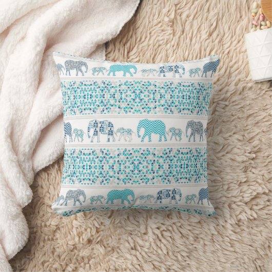 Modern Elephants Moeder Baby pattered Geometric Kussen (Deken)