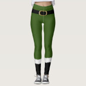 Modern Elf Santa Costume Cute Funny Kerstmis Leggings (Voorkant)