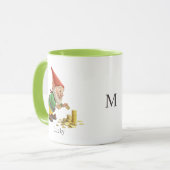 Modern Elf with Gold Coins, Calligraphy & Monogram Mok (Voorkant links)