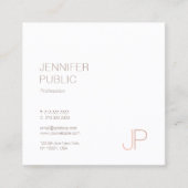 Modern elite Design Elegant Monogram Plain Luxe Vierkante Visitekaartje (Voorkant)