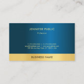 Modern Elite Zwart Blauw Professionele Sjabloon Visitekaartje (Achterkant)