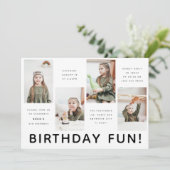 Modern Elke Leeftijd 4x Foto Verjaardagsfeest Kaart (Staand voorkant)