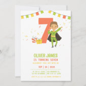 Modern, elke leeftijd Superheld jongen verjaardag Kaart (Voorkant)