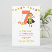 Modern, elke leeftijd Superheld jongen verjaardag Kaart (Staand voorkant)