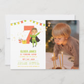 Modern, elke leeftijd Superhero jongen foto verjaa Kaart (Voorkant)