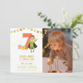 Modern, elke leeftijd Superhero jongen foto verjaa Kaart (Staand voorkant)