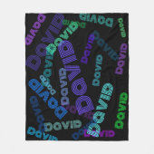 Modern, elke naam collage | Blauw, paars & groen Fleece Deken (Voorkant)