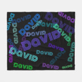 Modern, elke naam collage | Blauw, paars & groen Fleece Deken (Voorkant (Horizontaal))