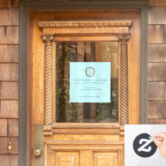 Modern Ellegant Aqua Zakelijk Logo Aangepast Raamsticker (Huis Deur)