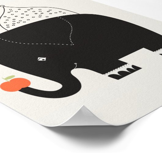 Modern ellephant Nursery Poster - 11 x 8,5 inch (Hoek)