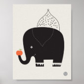 Modern ellephant Nursery Poster - 11 x 8,5 inch (Voorkant)