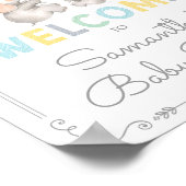 Modern ellephant Oerwoud Baby shower Welkomstteken Poster (Hoek)