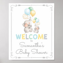 Modern ellephant Oerwoud Baby shower Welkomstteken