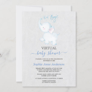 Modern ellephant virtueel Baby shower per post Kaart