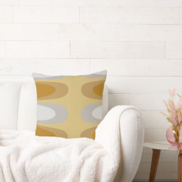 Modern Ellipse Gold en Grijs Zilver Abstract Kussen