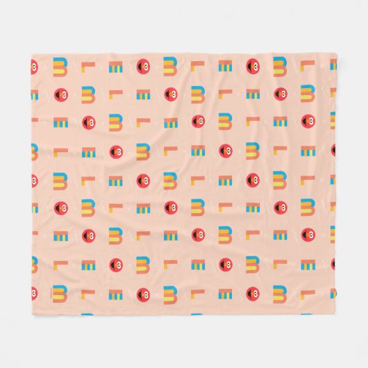 Modern Elmo Pattern Fleece Deken (Voorkant (Horizontaal))