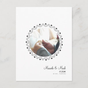 Modern Eloped Photo Circular Hearts-Briefkaart Briefkaart