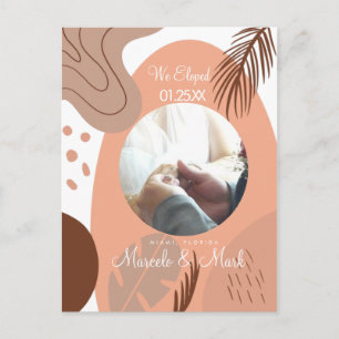 Modern Eloped Photo Collage Nuetral Briefkaart