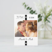 Modern Eloped Photo Heart Banner Briefkaart (Staand voorkant)