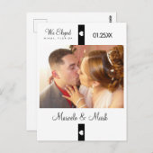 Modern Eloped Photo Heart Banner Briefkaart (Voorkant / Achterkant)