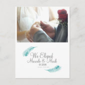 Modern Eloped Tropical Palm Leaf Greenery Briefkaart (Voorkant)