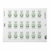 Modern Embossed Style Green Leaf Organic Label (Full Sheet)