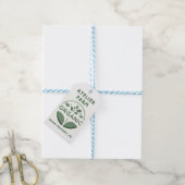 Modern Embossed Style Green Leaf Organic Label Lab Cadeaulabel (Met Touw)