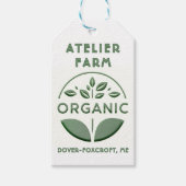 Modern Embossed Style Green Leaf Organic Label Lab Cadeaulabel (Voorkant)