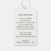 Modern Embossed Style Green Leaf Organic Label Lab Cadeaulabel (Achterkant)
