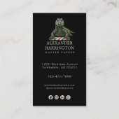 Modern Emerald Alligator Kapperszaak Logo Qr Code Visitekaartje (Achterkant)