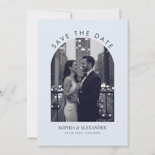 Modern Emerald Arch Photo Frame Feestdagenkaart (Voorkant)