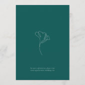 Modern Emerald Botanical Monogram Wedding Kaart (Achterkant)
