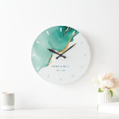 Modern Emerald Gold Beach bruiloft Jubileum Grote Klok (Huis)