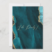 Modern Emerald Gold Birthday Party Invitation Kaart (Achterkant)