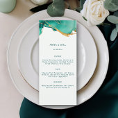 Modern Emerald Gold Blauwgroen Zomer Strand Boho B Menu