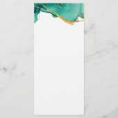 Modern Emerald Gold Blauwgroen Zomer Strand Chique Menu (Achterkant)