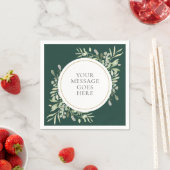 Modern Emerald Gold Eucalyptus Greenery Foliage Servet (Insitu)