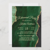 Modern Emerald Gold Retirement Party Kaart (Voorkant)