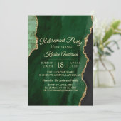 Modern Emerald Gold Retirement Party Kaart (Staand voorkant)