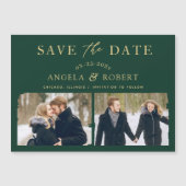 Modern Emerald Green 2 Photo Save the Date Magnet (Voorkant)