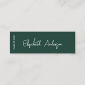 Modern Emerald Green Afstuderen Student Afstuderen Contactkaartje (Voorkant)