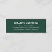 Modern Emerald Green Afstuderen Student Afstuderen Contactkaartje (Achterkant)