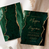 Modern Emerald Green Agate Script Weddenschap Kaart